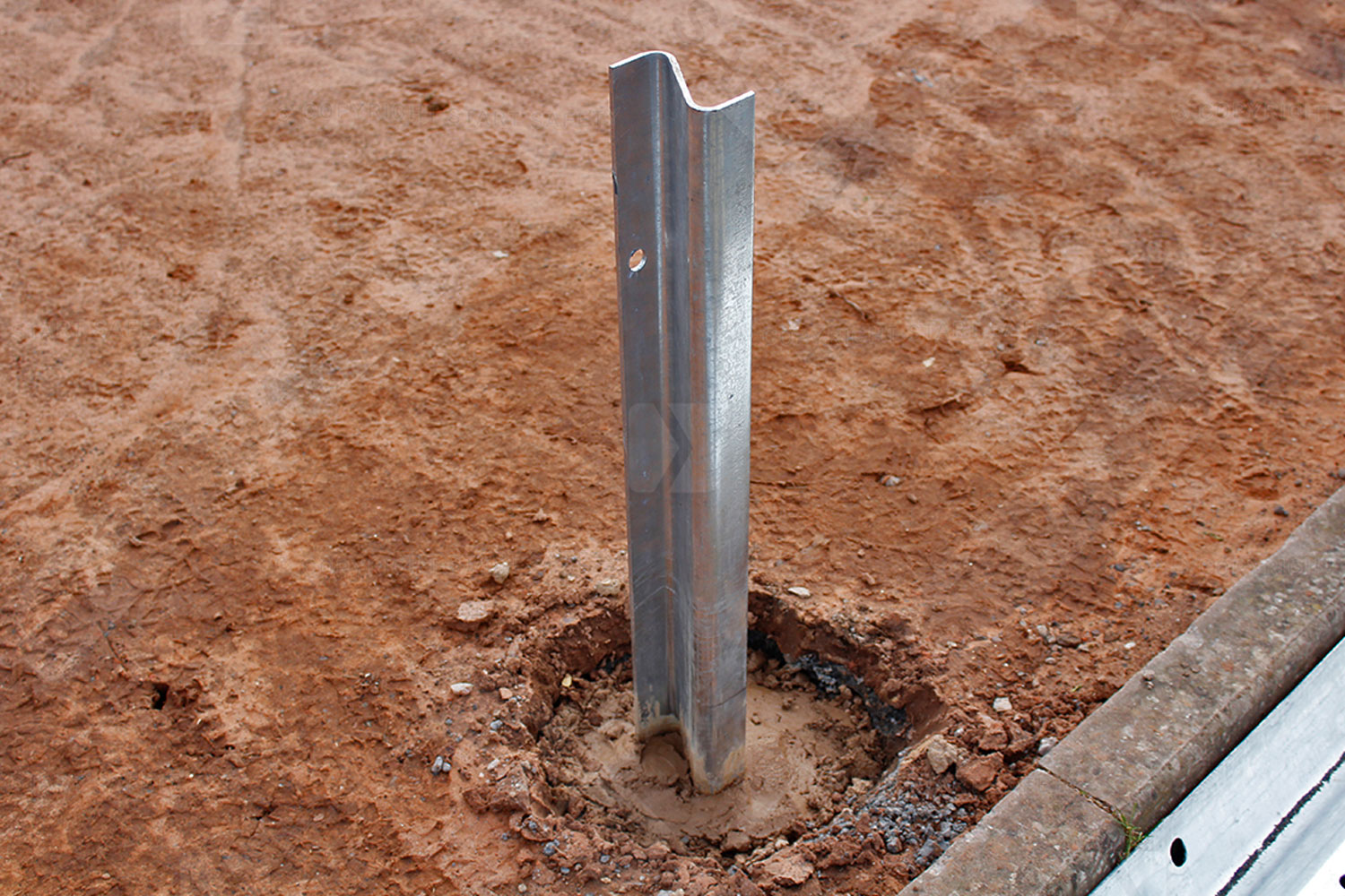 z-section post casted into ground