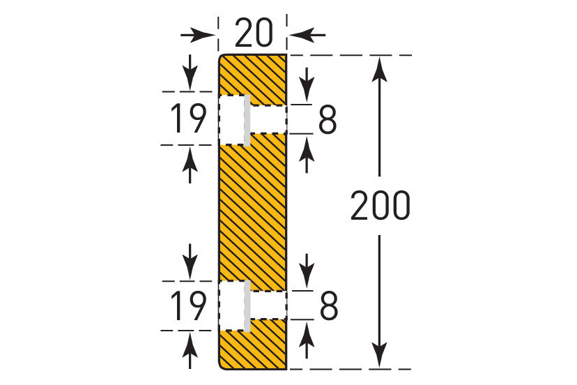 Rectangular 200-20 screw fix profile
