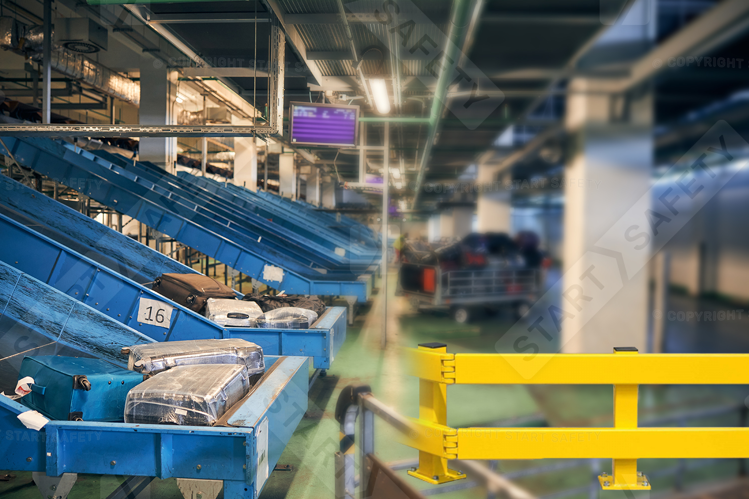 Impact Protection Rail In Baggage Sorting Environment