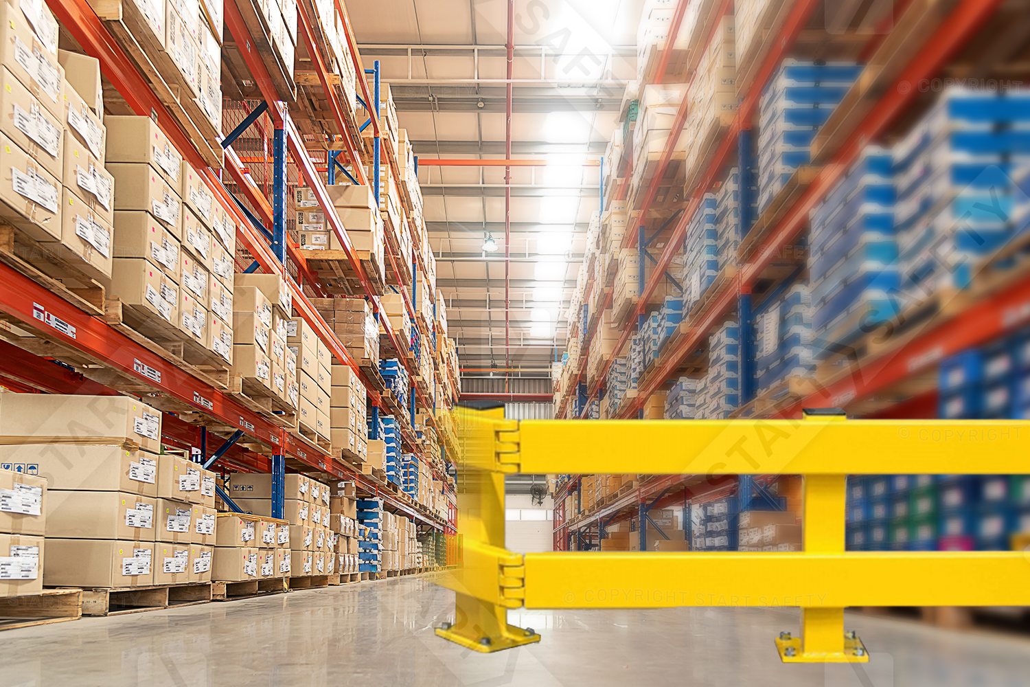 Impact Protection Rail In Warehouse Environment