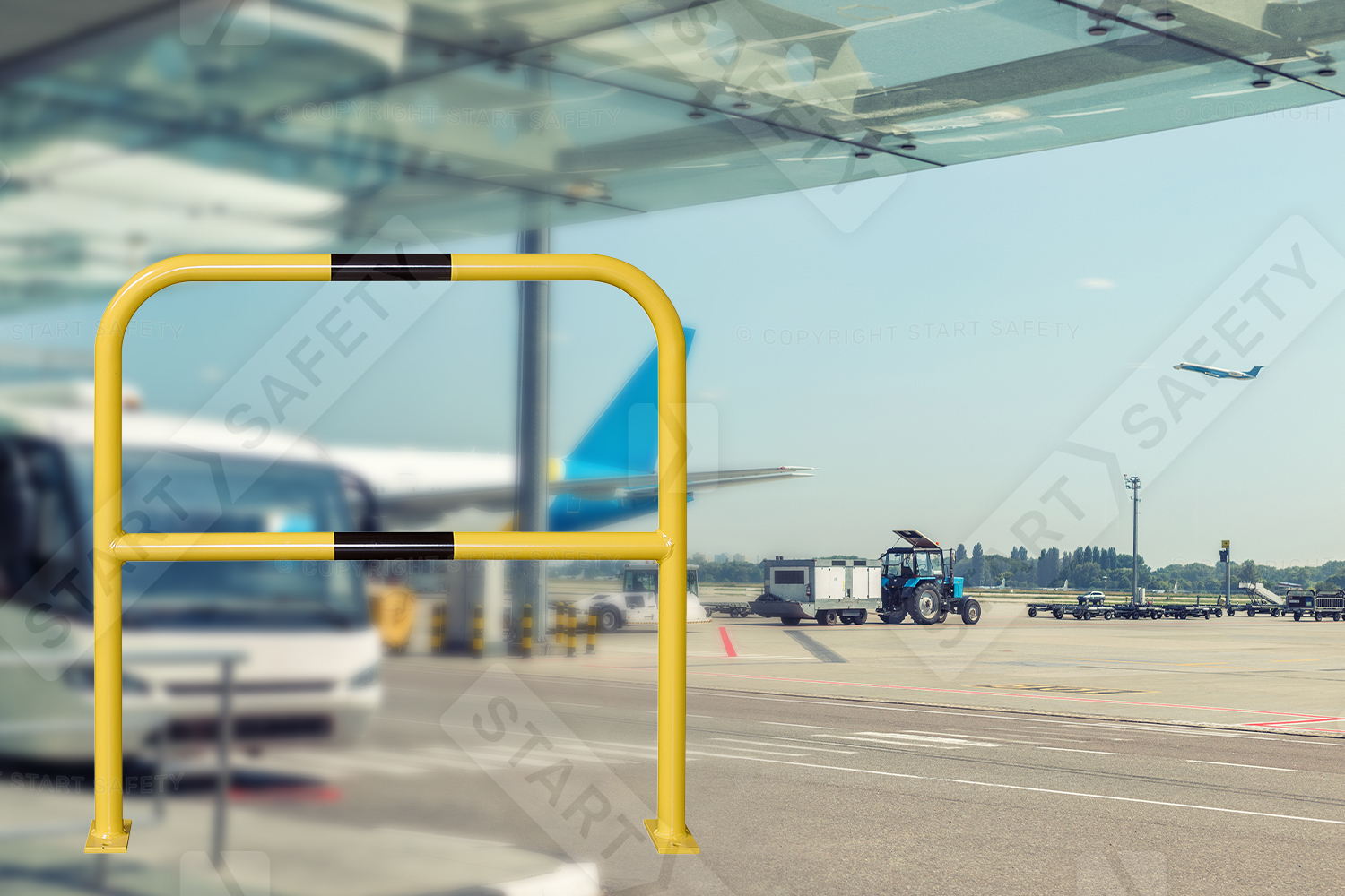 Steel Hoop Barrier In Airport Environment