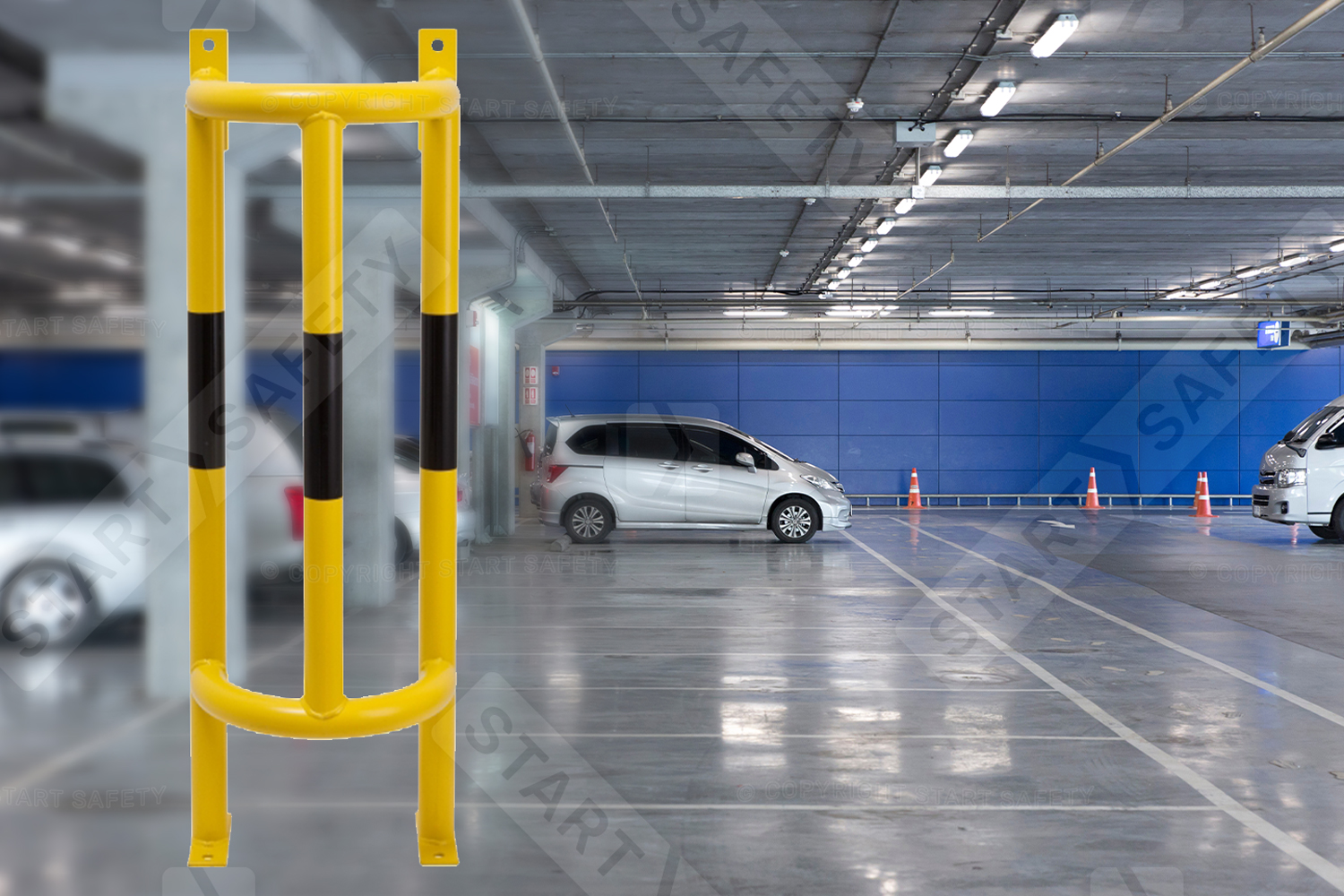 Vertivle Wall And Floor Mounted Pipe Protector In Car Parks Environment