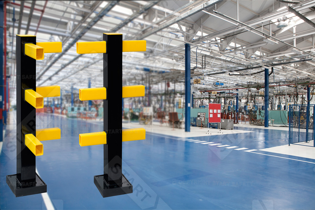 Hybrid Flexible Impact Protection Post In Factory Environment