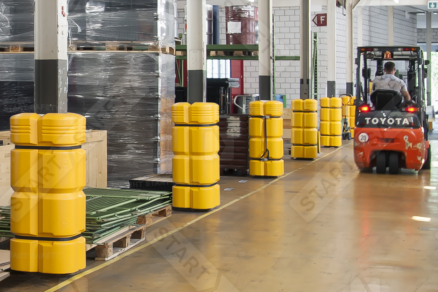 Plastic Column Protector In Warehouse Environemnt