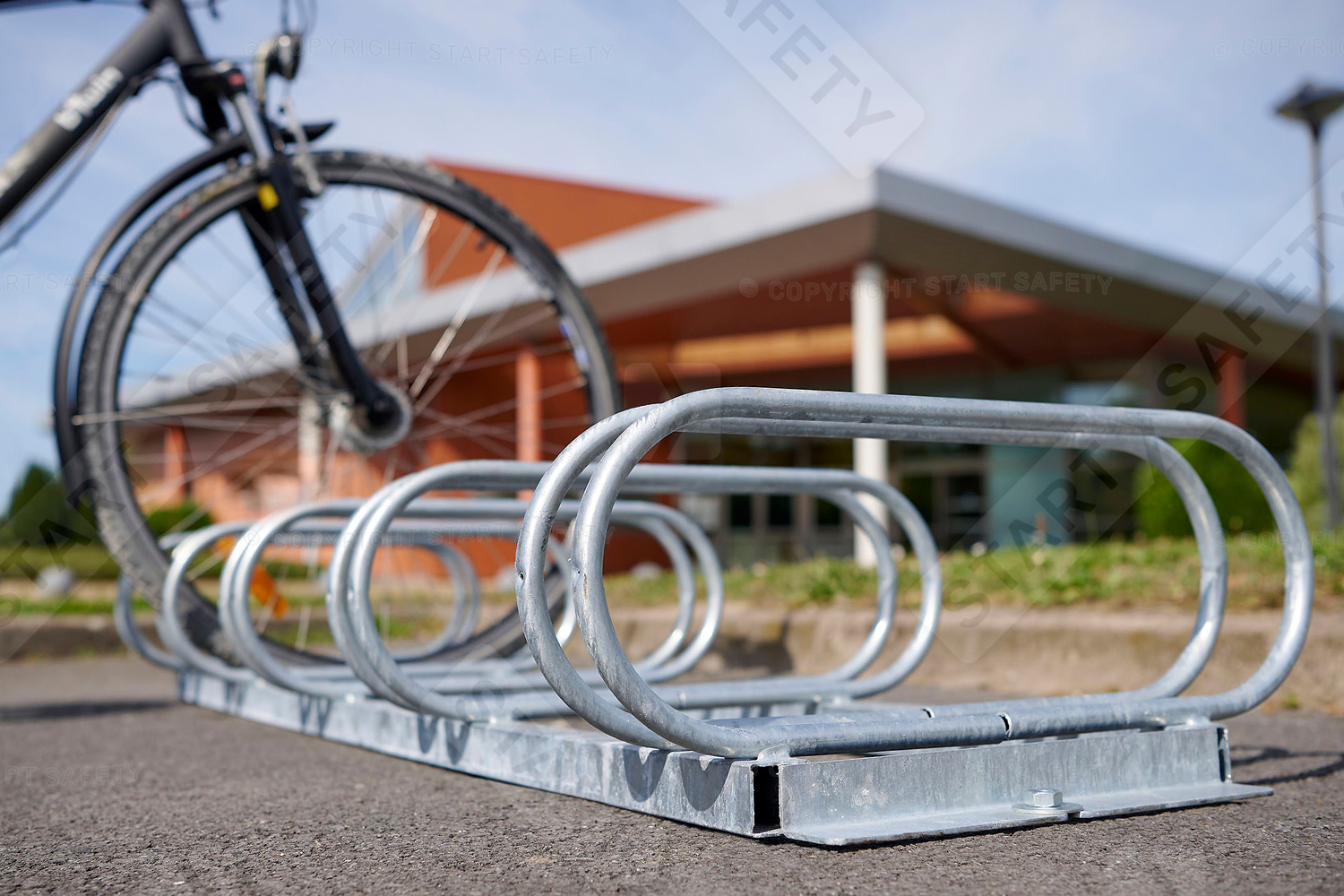 Economy Bike Rack With Bikes Parked Closeup