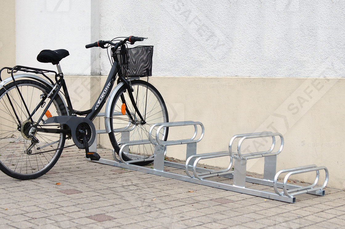 High-Low bike rack in use