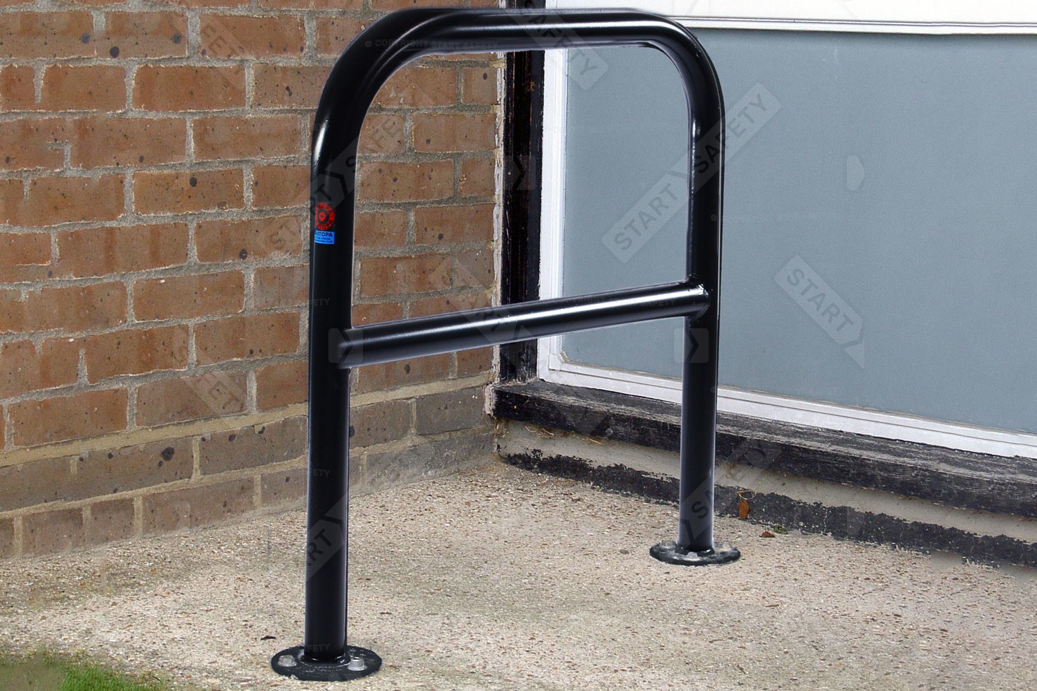 Galvanised Bilton Black Bike Stand Installed
