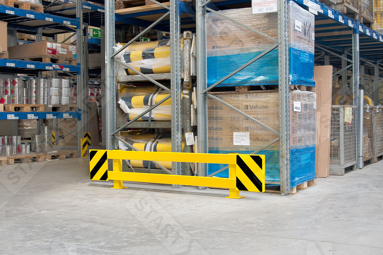 Collision Protection Rail In Warehouse 
