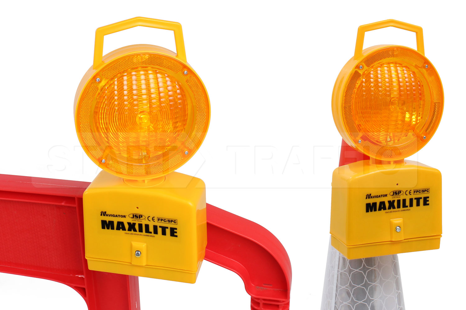Photo of Maxilite on top of Cone and attached to barrier