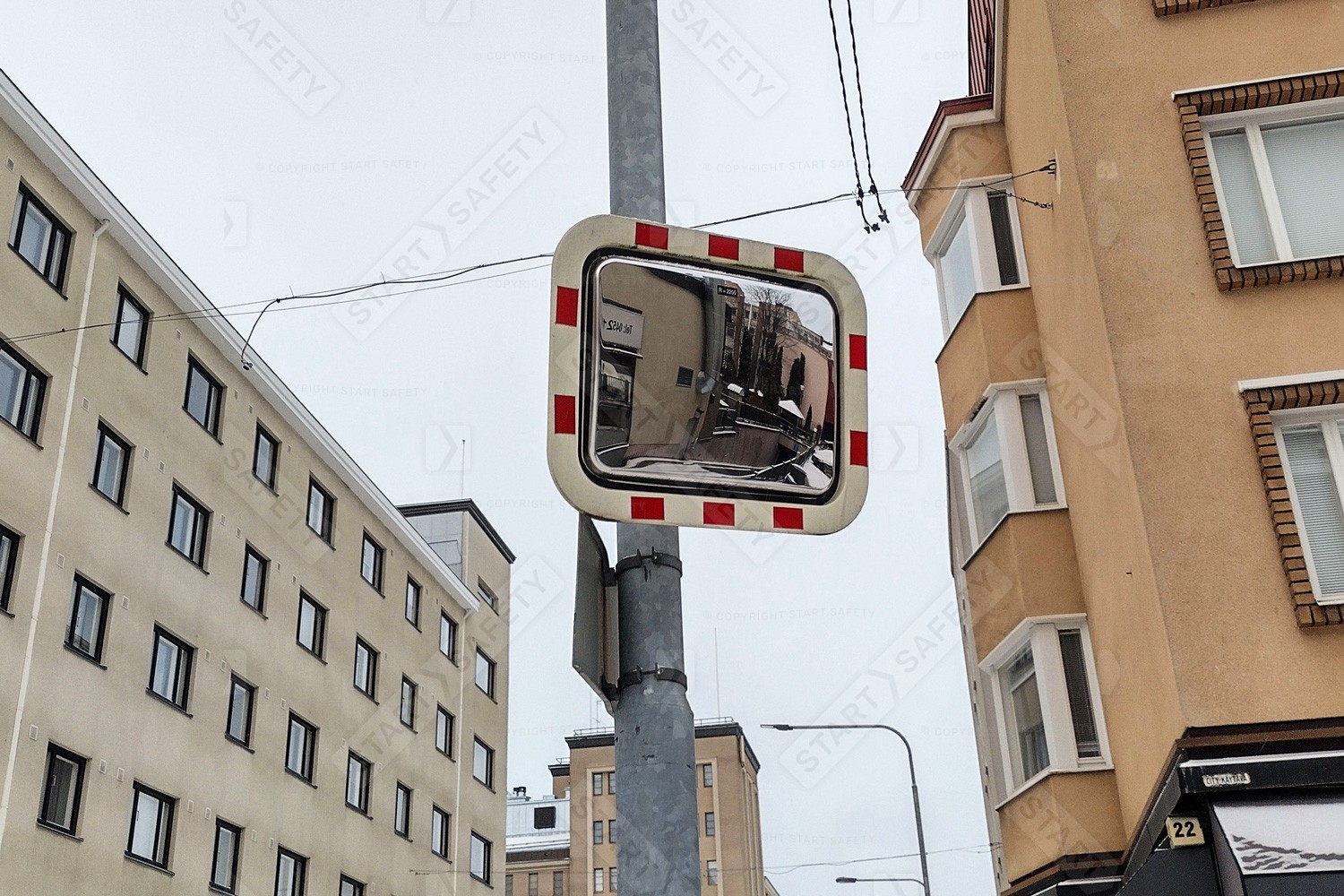 Traffic Mirror installed on City Street