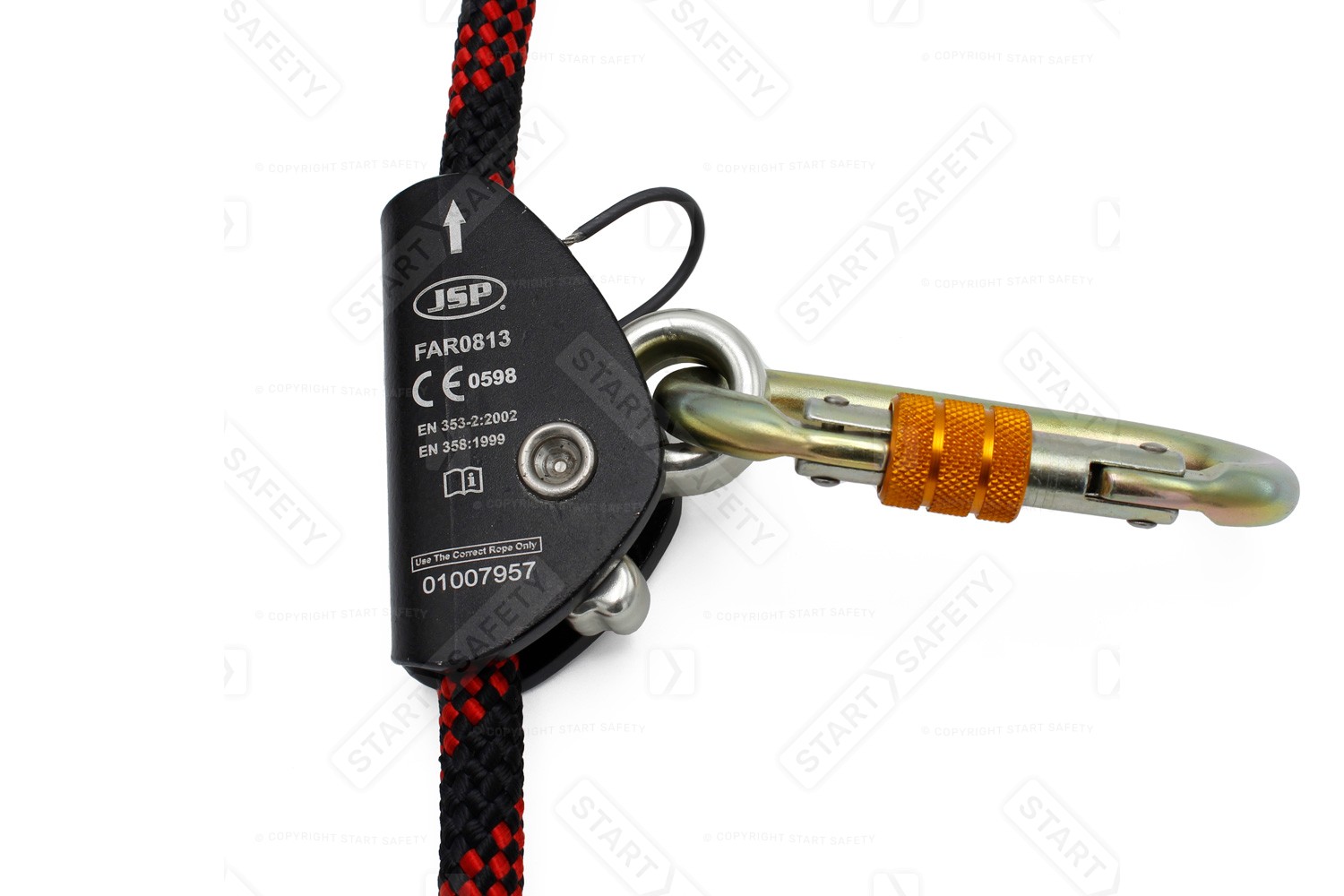 Non-openable Aluminium Rope Grab On Work Positioning Rope Lanyard