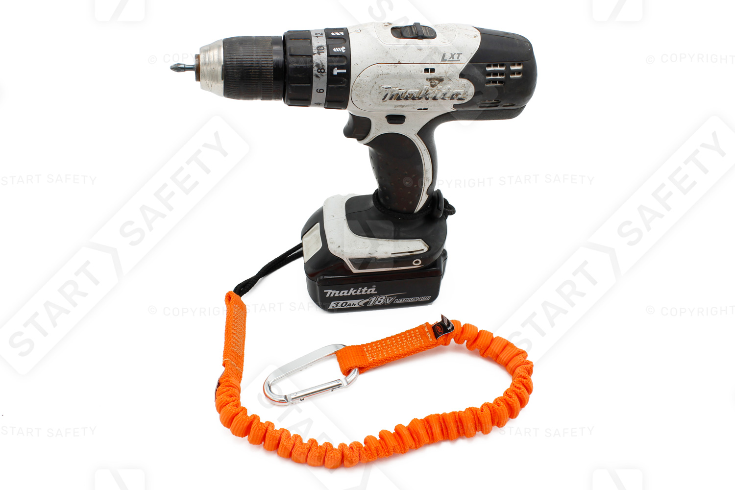 Power Drill Attached To A Tool Lanyard