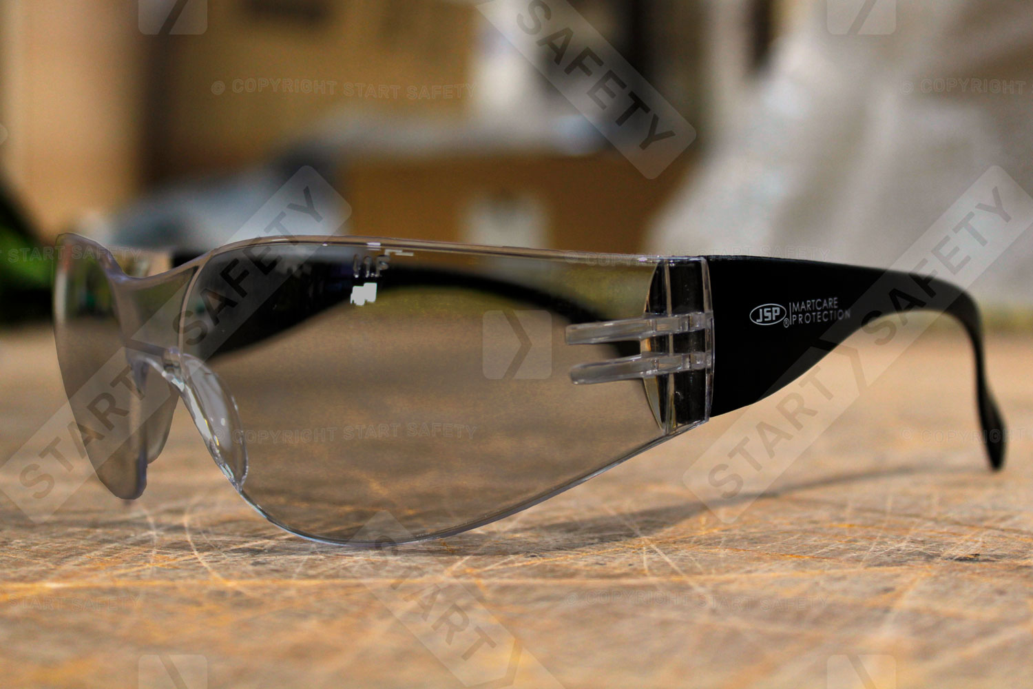 jsp m9400 wraplite smoked glasses on work bench