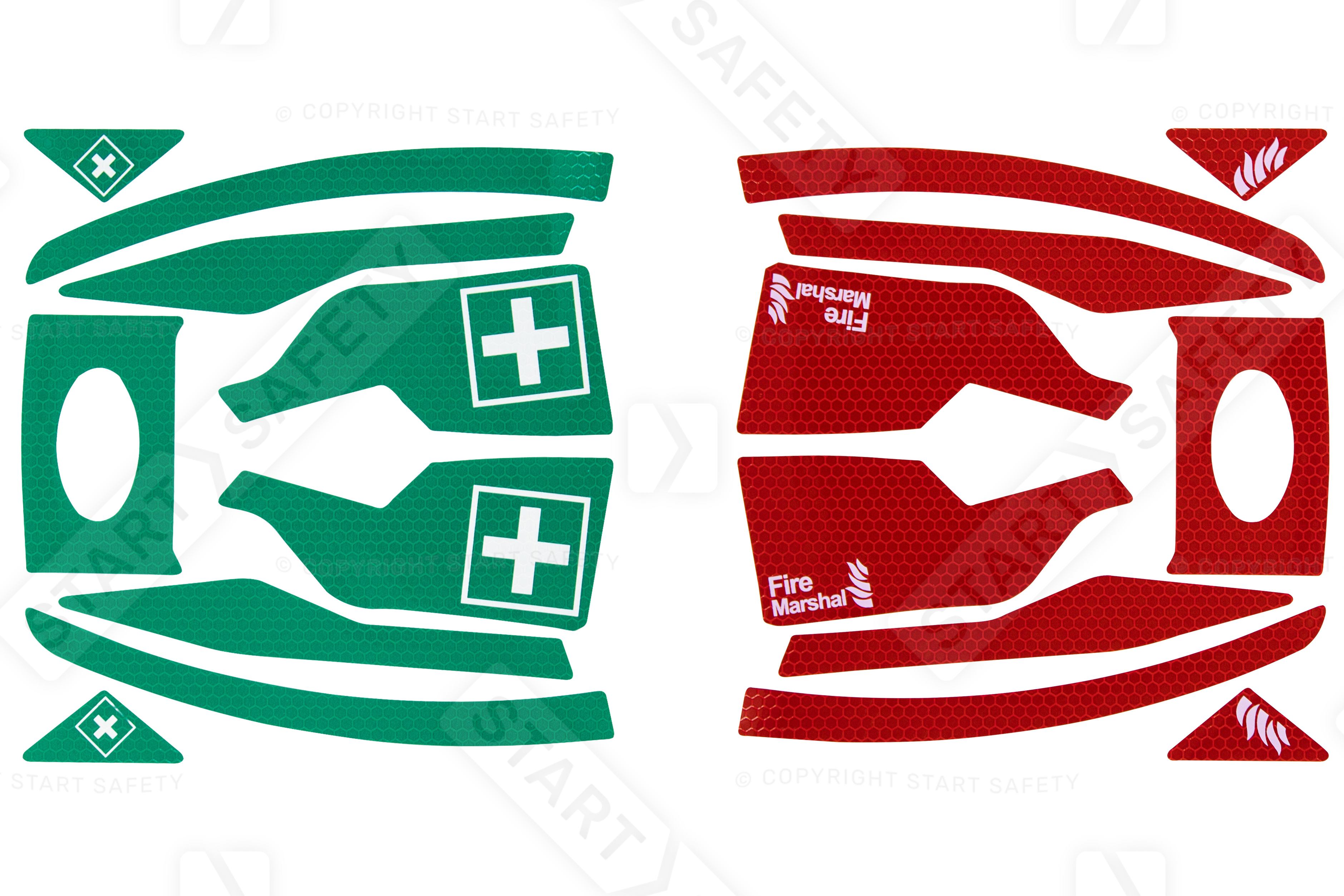First Aider & Fire Marshall Stickers For Evo Vistalens & Vistashield Safety Helmets