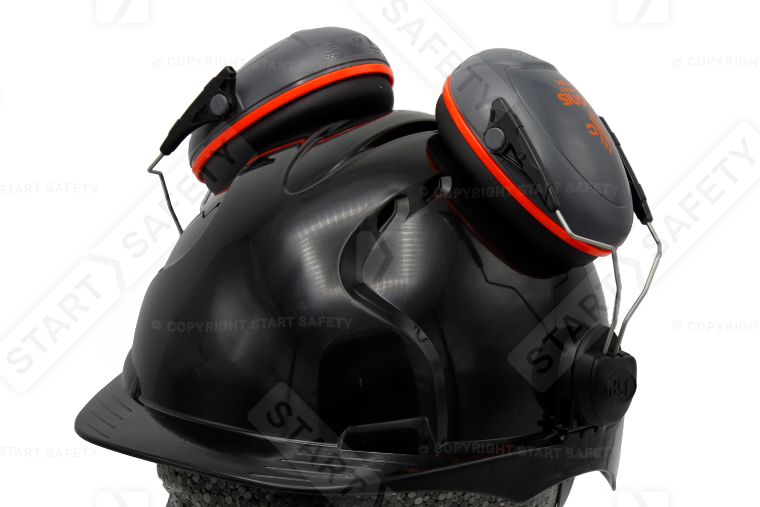 Helmet Mounted Sonis Compact Ear Defenders Flipped Up
