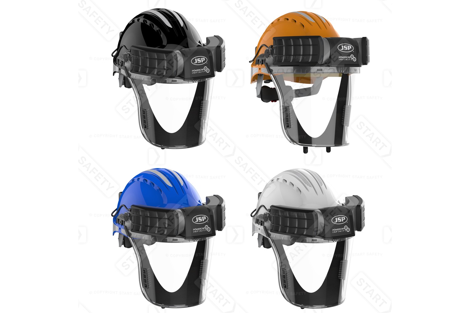 Multiple Colour Options Of The Powercap Active: Blue, Black, Orange & White