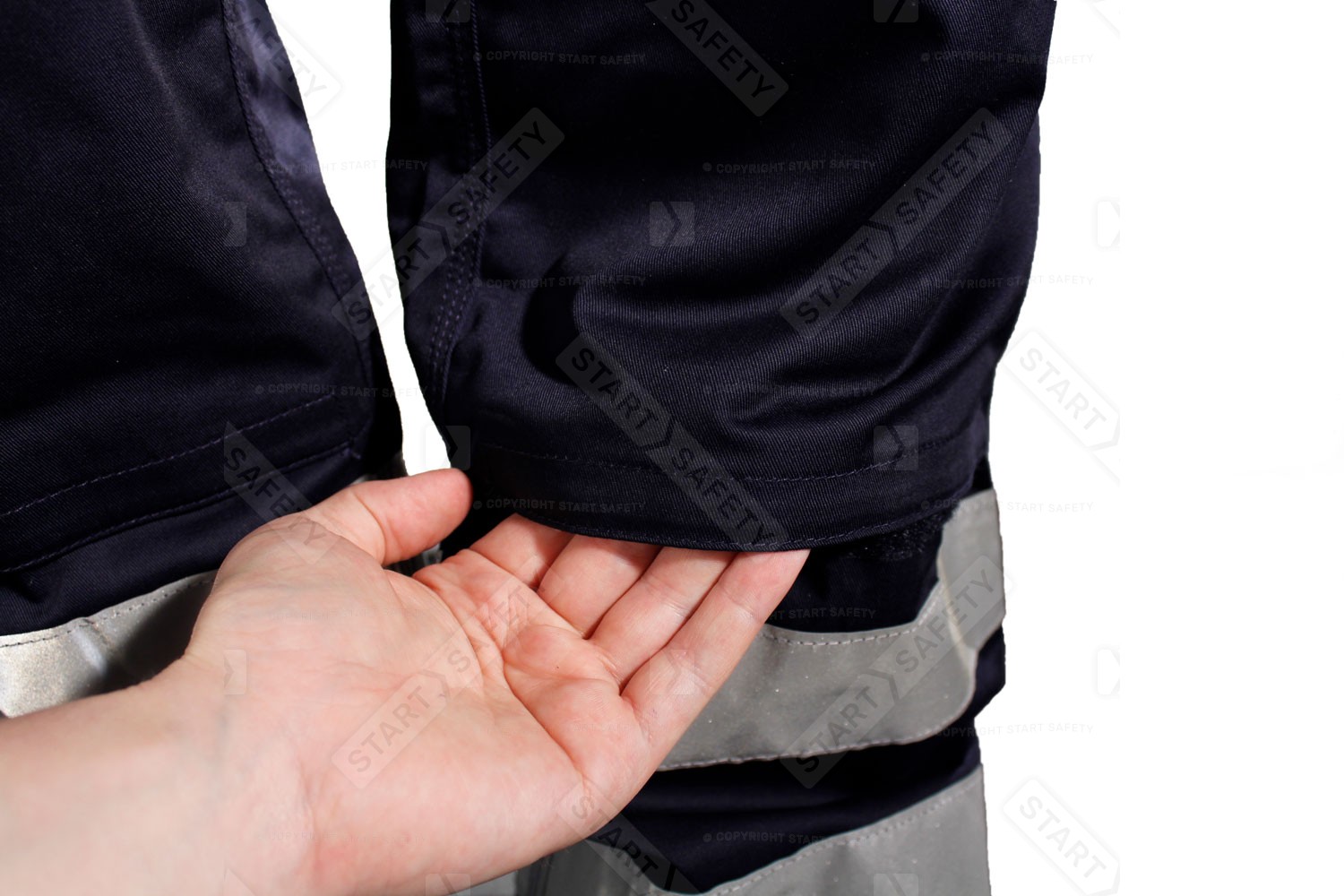 Knee Pad Pocket On Navy Work Trousers