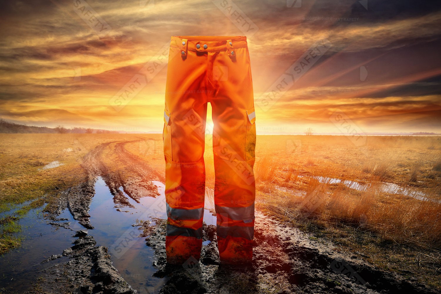 Muddy Hi Vis Orange Waterproof Trousers