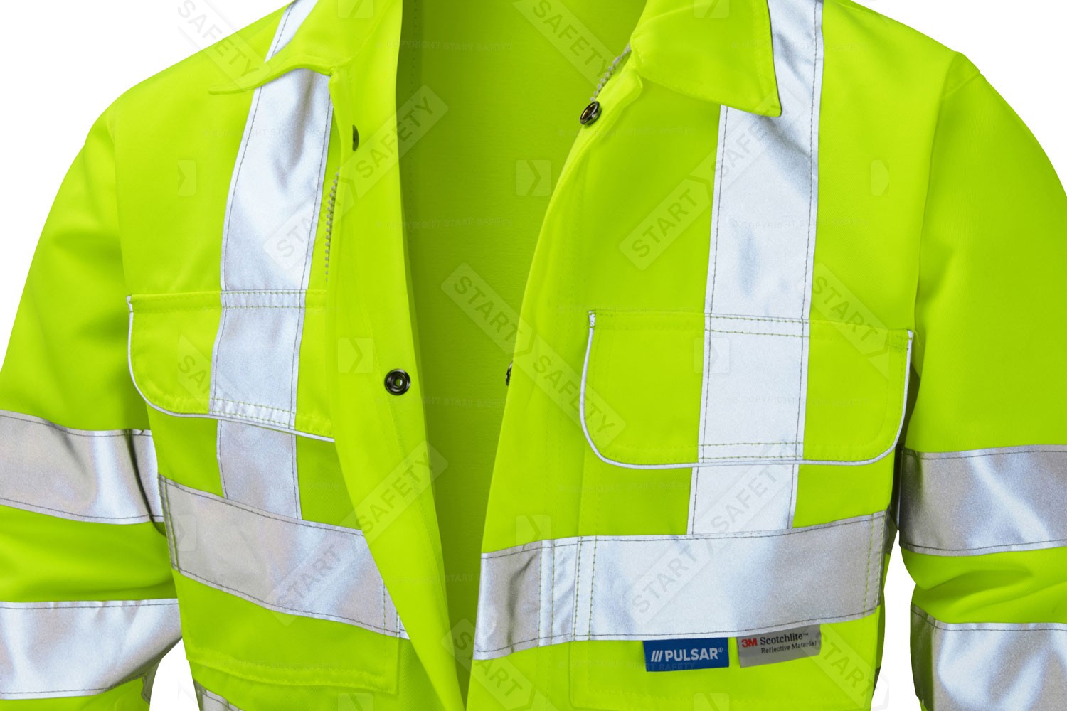 Chest Pockets On Hi Vis Yellow Overalls
