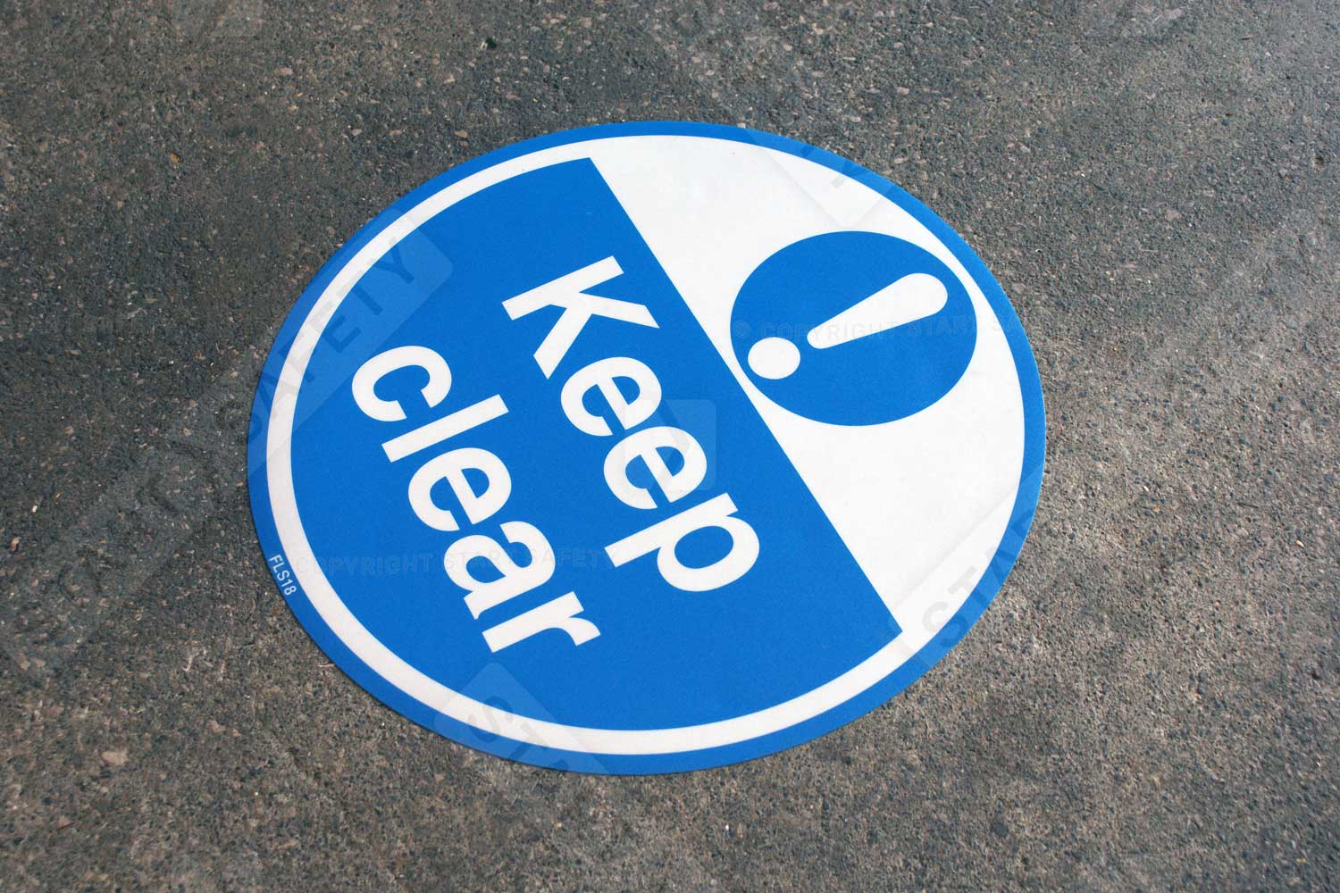 Keep clear floor sign in warehouse