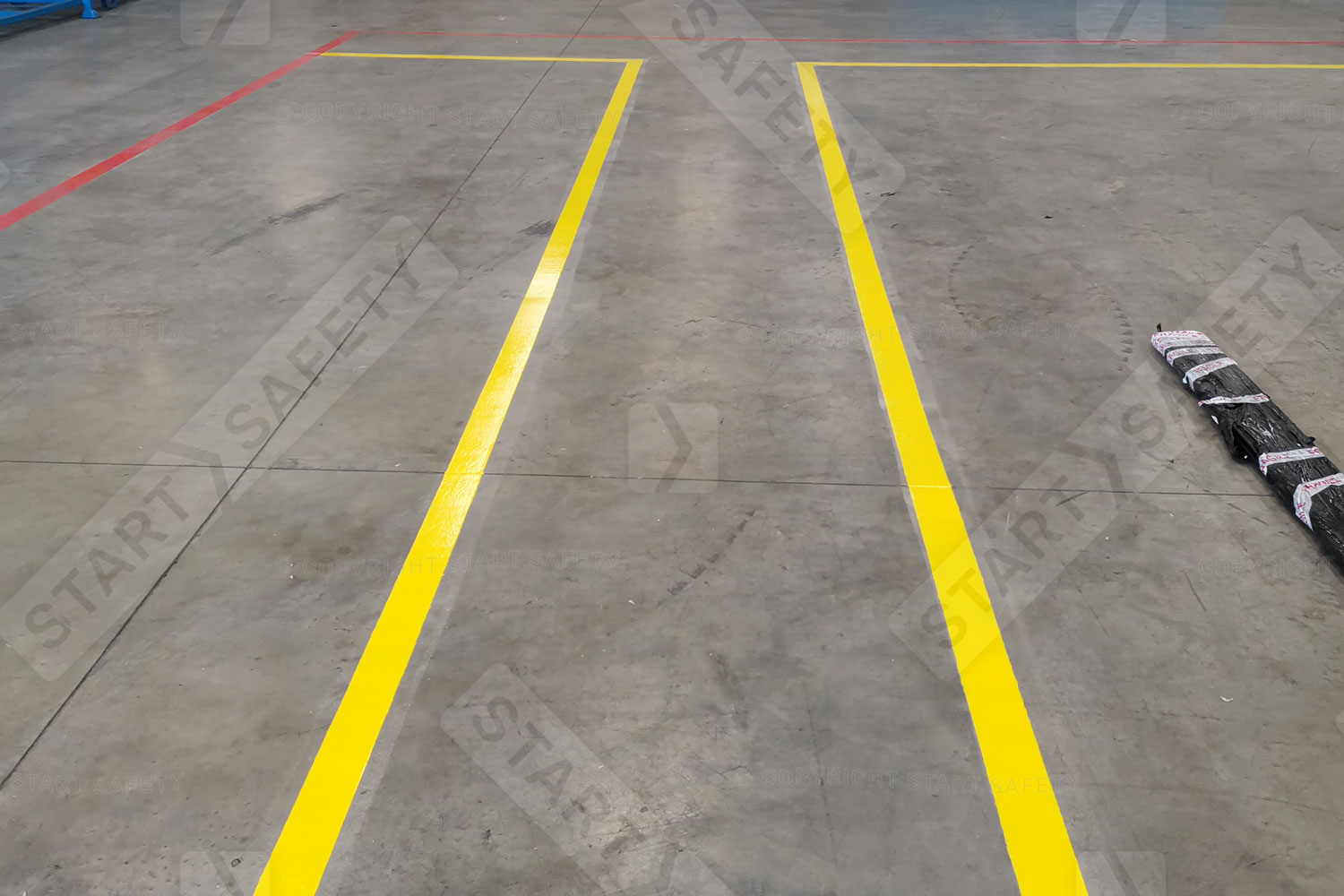 Factory floor with walkways marked