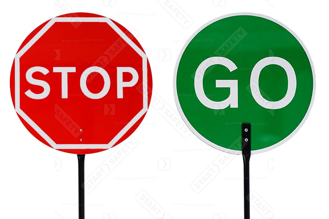 Stop and Go Sides of the Composite Stop Go Lollipop