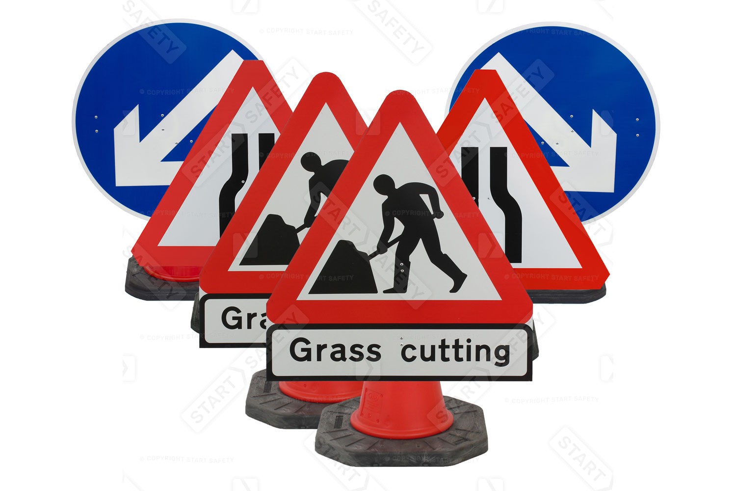 Grass Cutting Cone Sign Package
