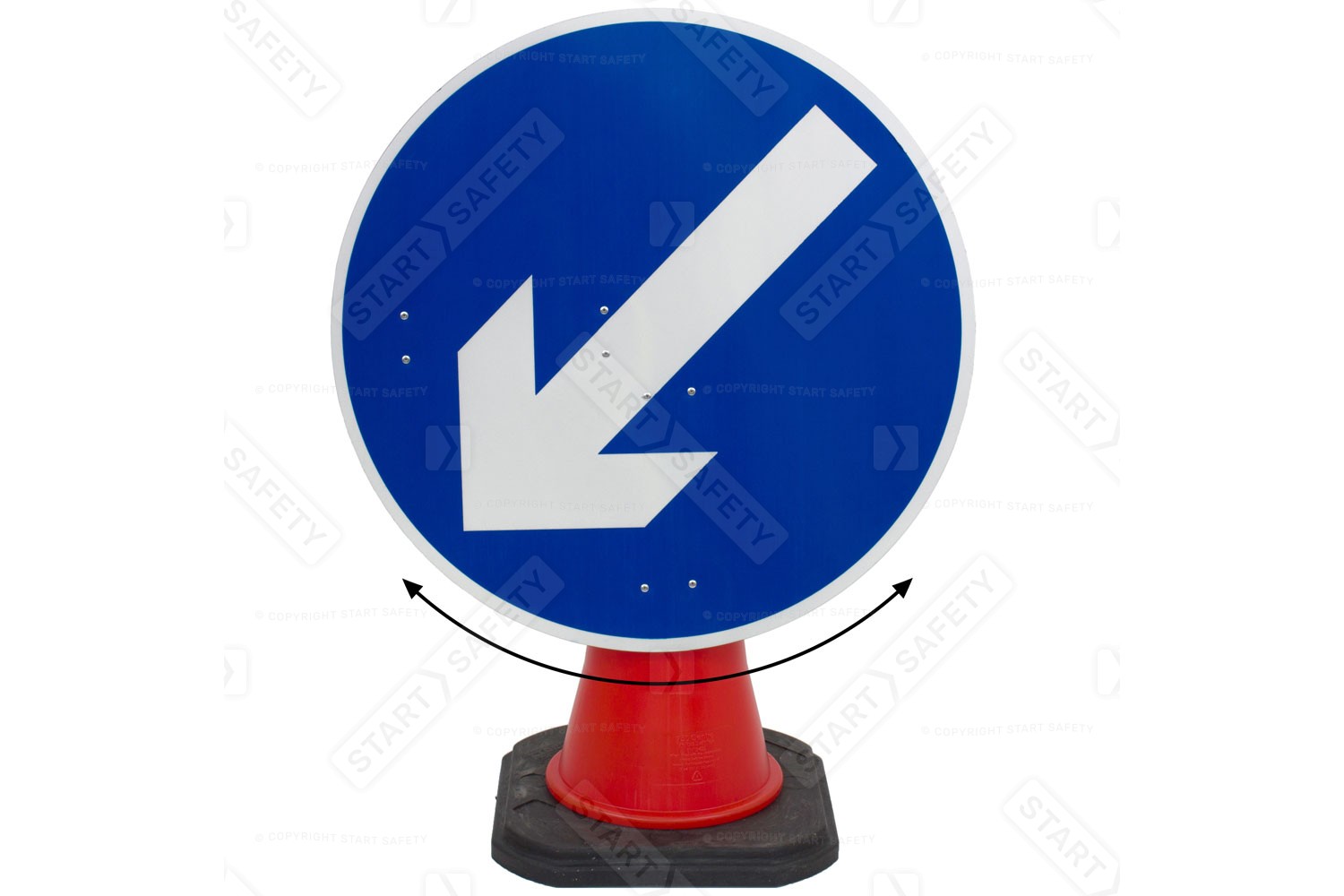 Keep Left / Right Reversible Cone Sign