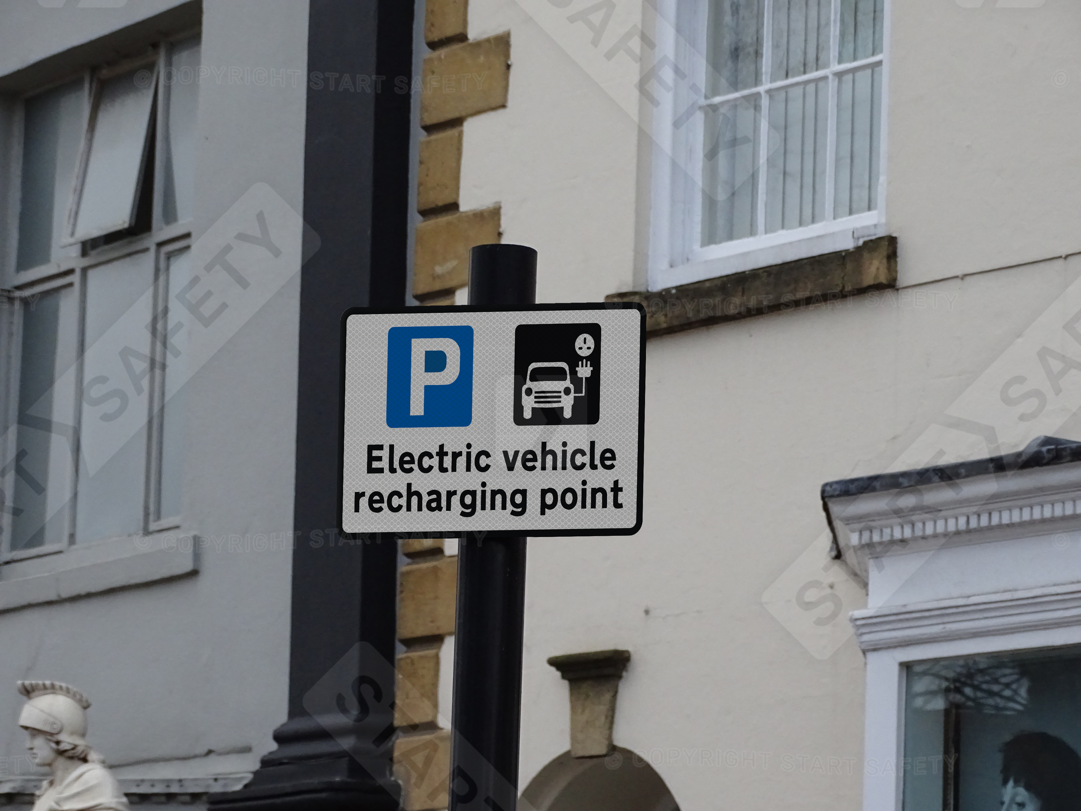 EV Charging Point Sign On Post