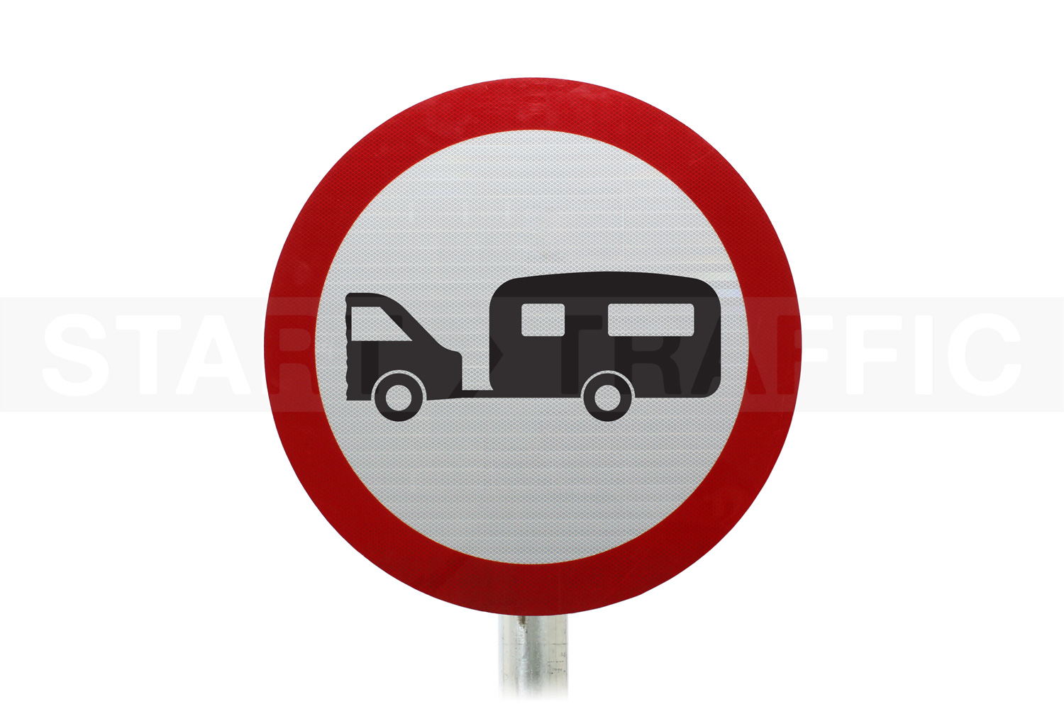 towed caravans Prohibited Post Mounted Sign 