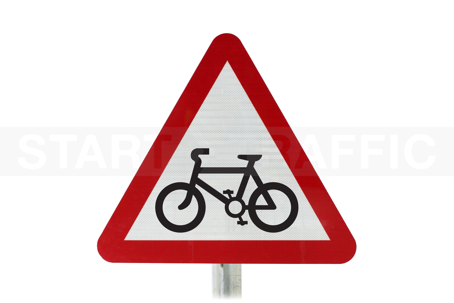 Post Mounted Cycle Route Ahead Sign