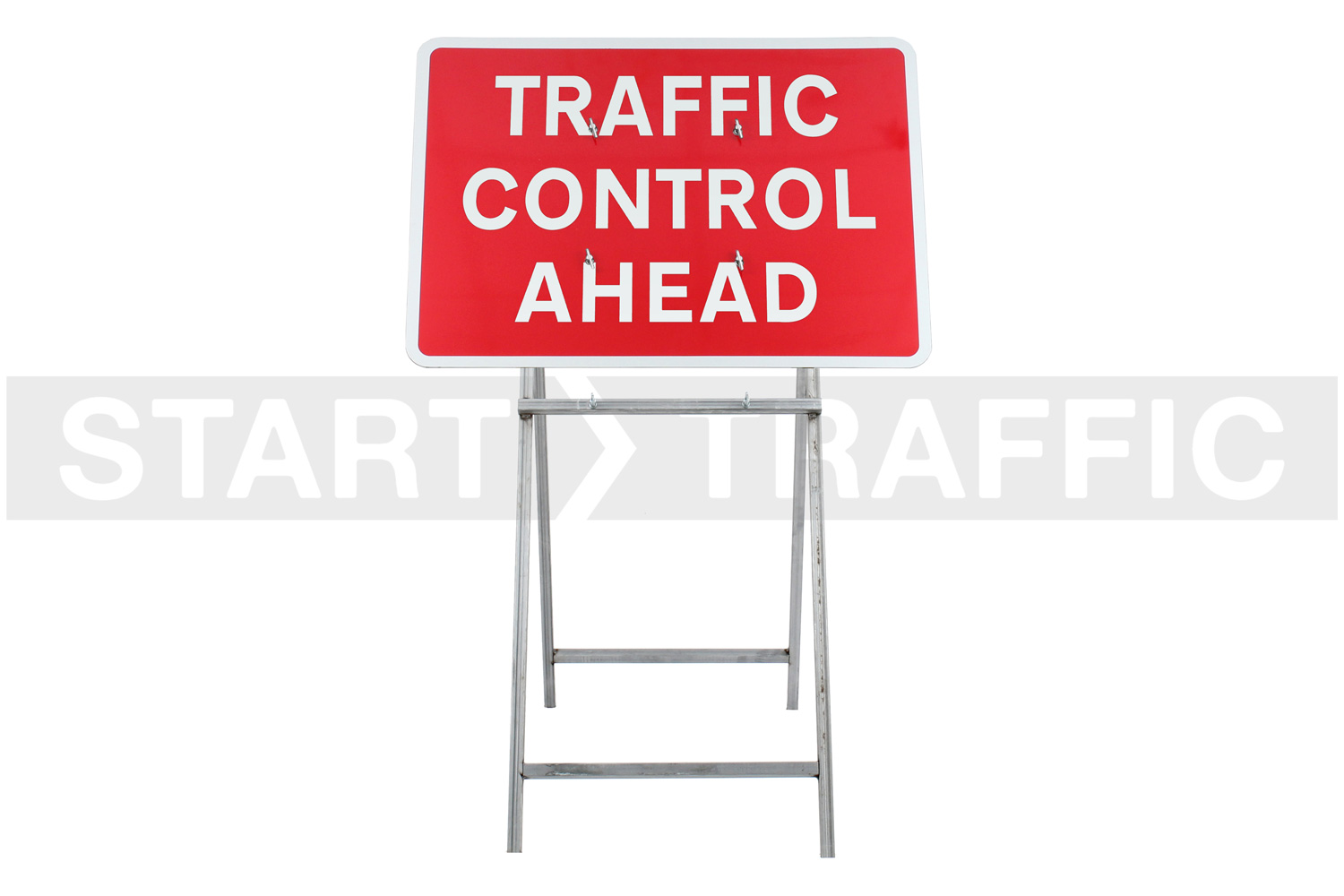 Traffic Control ahead Sign Mounted on Quick-Fit Mini Frame