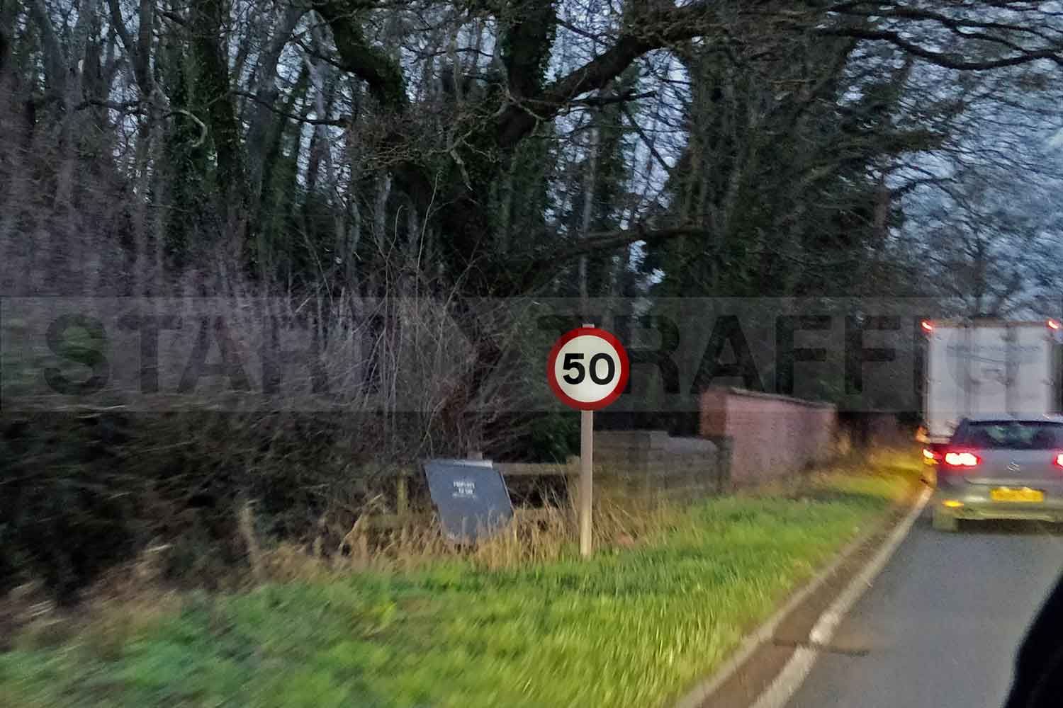 50mph sign Installed on a A-road