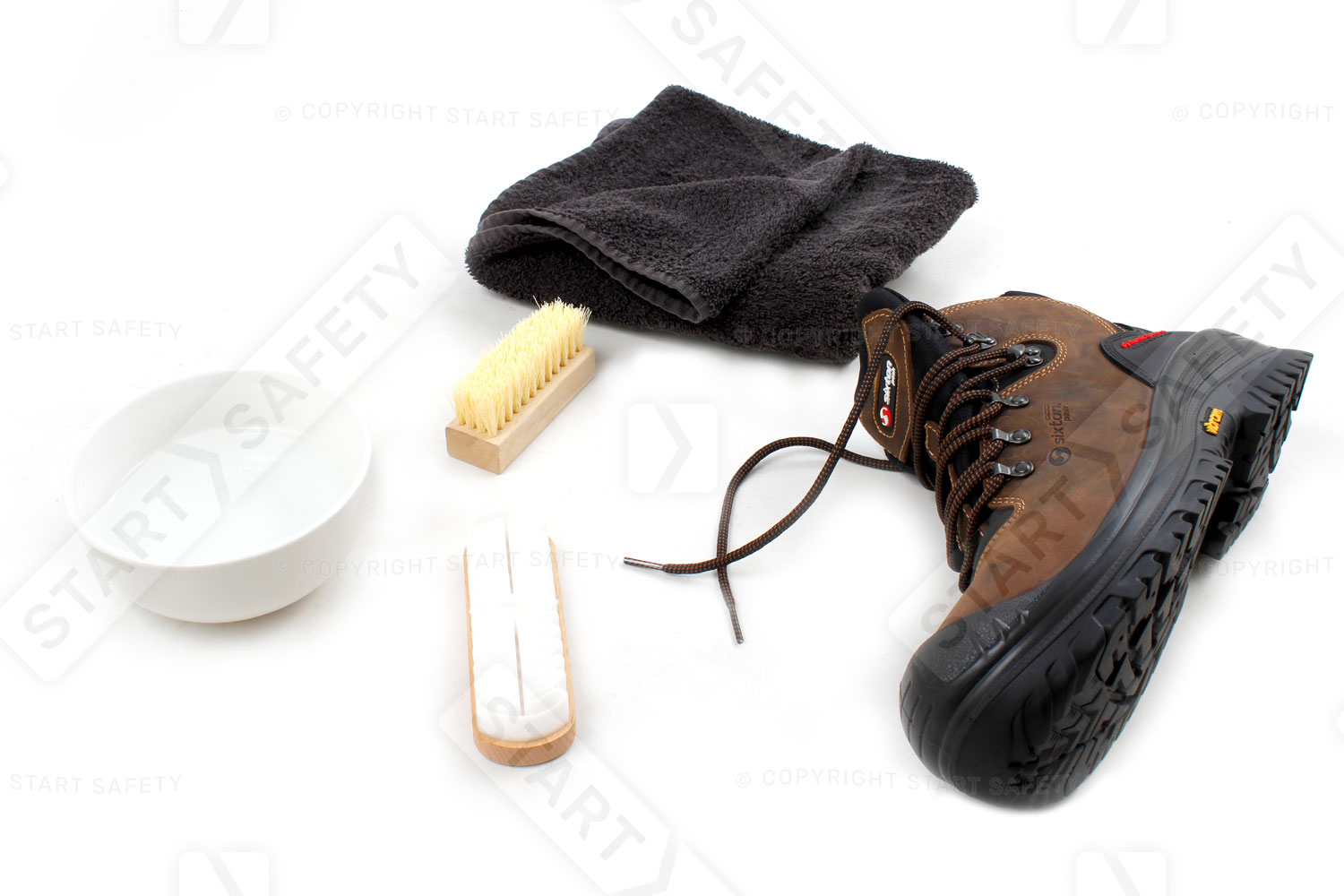 Brushes & Towels Used For Cleaning Boots