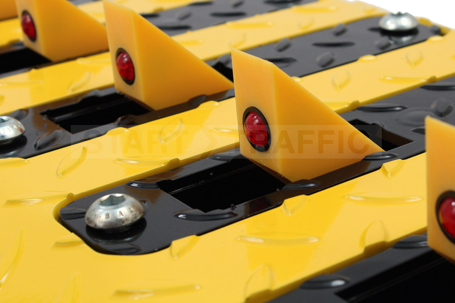 Photograph of Close Up Of Reflectors On Car Flow Plate