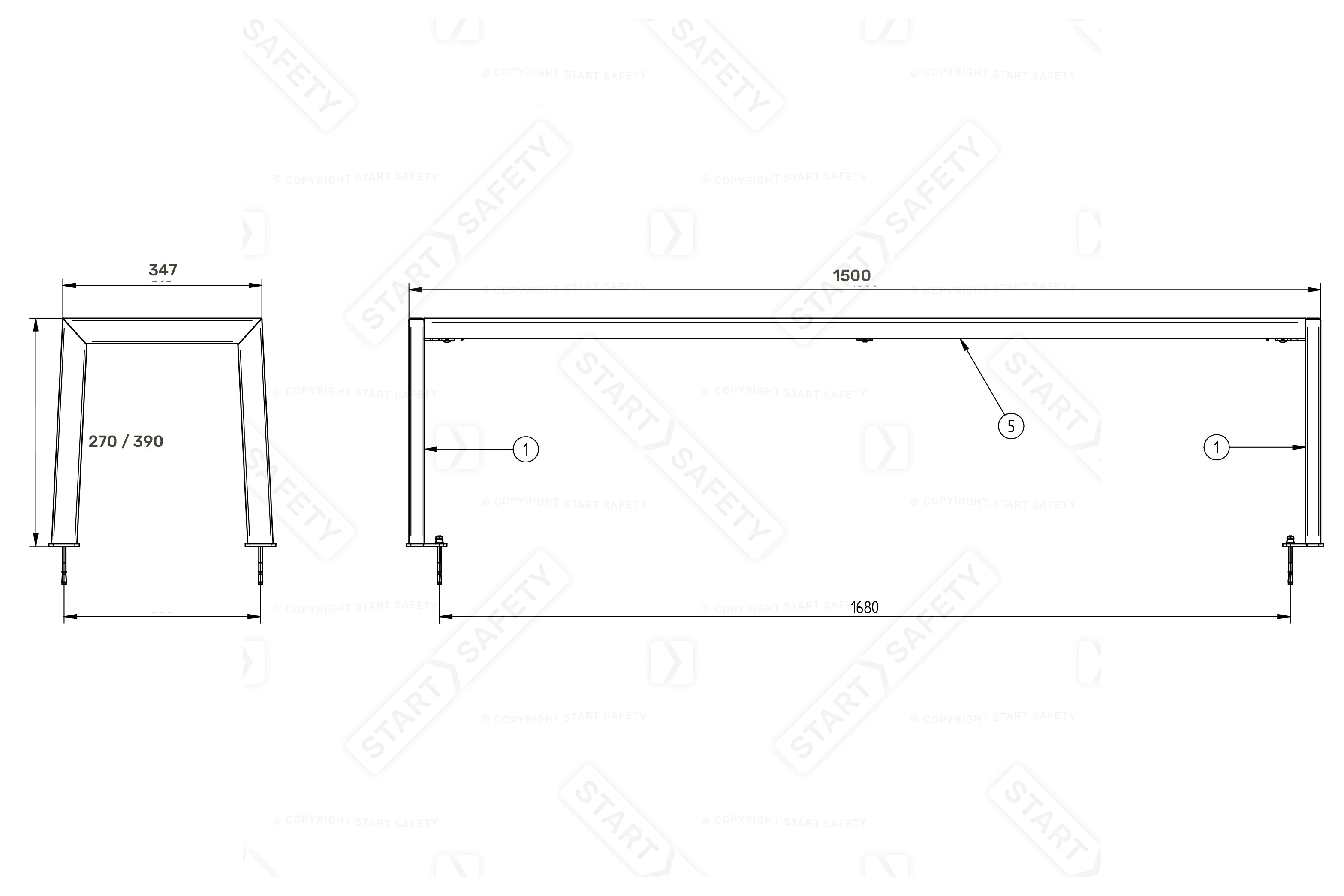 Procity Silaos Junior Bench For Primary School Students Installation Diagram