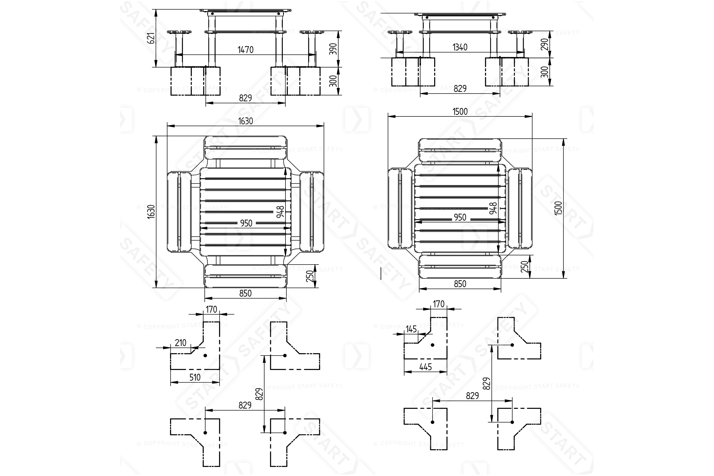 Procity Silaos Junior Picnic Bench For Primary School Students Installation Diagram