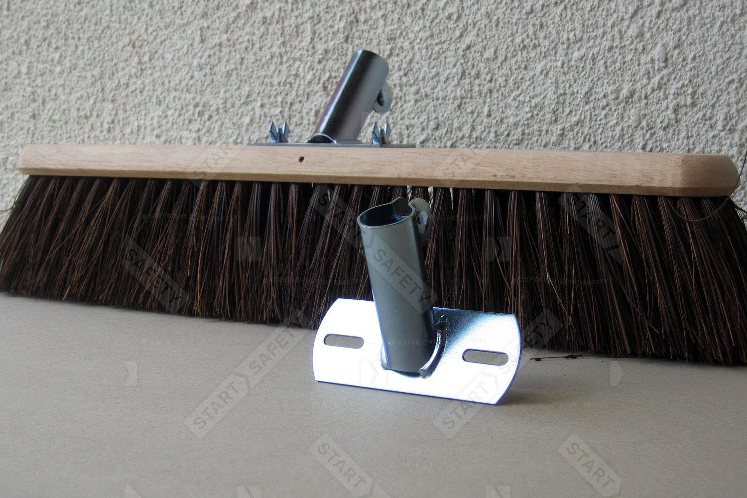 Galv flat top broom handle holder