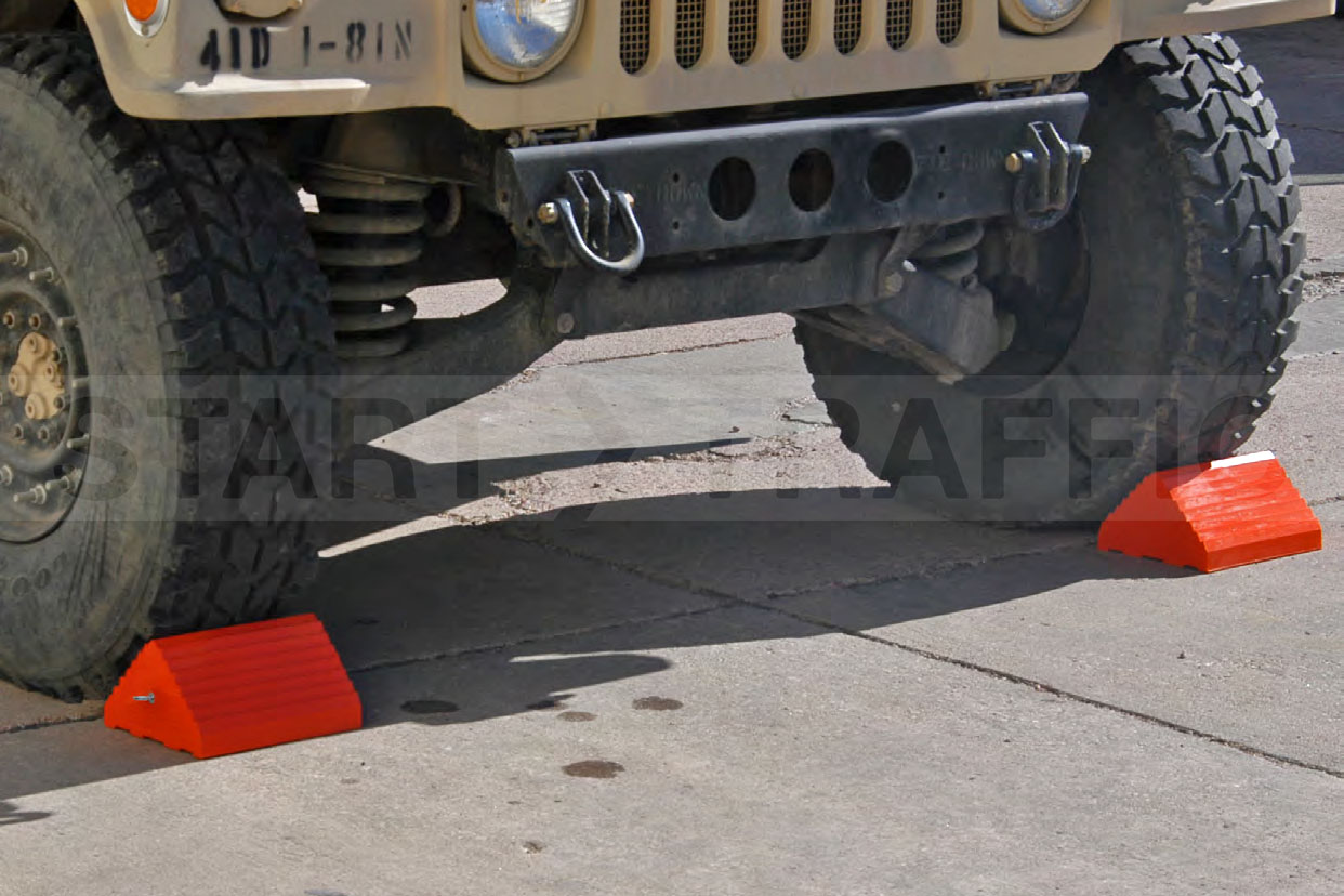 Wheel Chock in use with Hummer