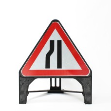 Road Narrows Left Sign - Q-Sign