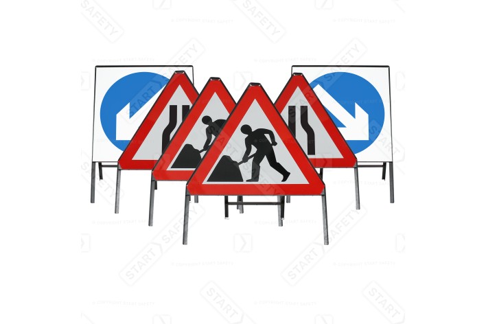 Metal Chapter 8 Compliant Road Works Sign Package