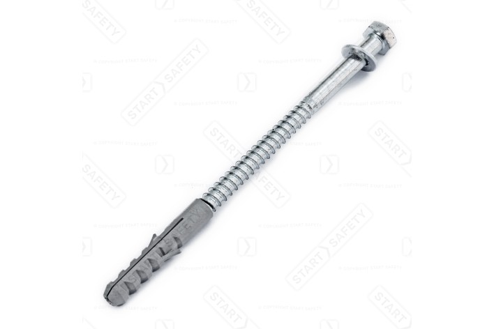 12mm x 180mm Mild Steel Hex Head Coach Screw with Washer and Plug