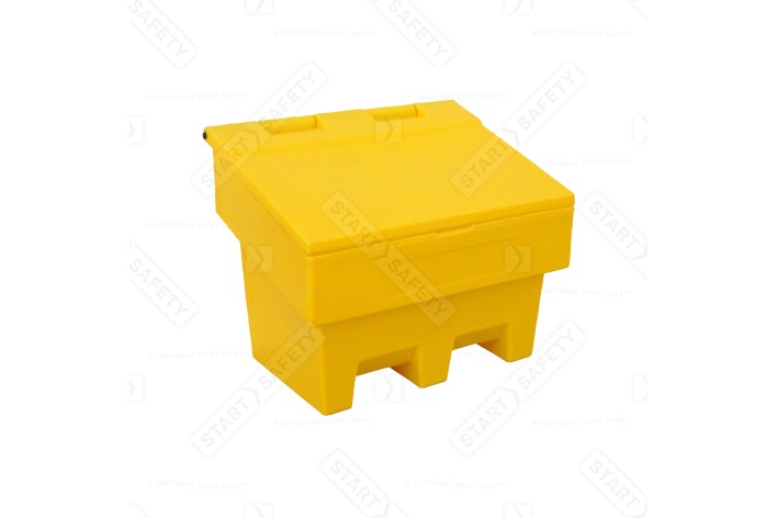 100 Litre Grit Bin, Small Yellow With Forklift Slots, Easy Stacking