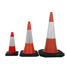 Highwayman Two Part Traffic Cones 500mm, 750mm and 1 Metre 