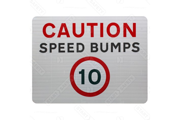 Caution Speed Bumps 10mph Advisory Sign - Wall Mount