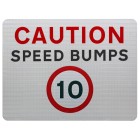 Caution Speed Bumps 10mph Advisory Sign - Wall Mount