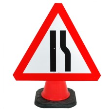 Road Narrows Right Cone Sign (Cone Sold Separately)
