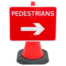 Pedestrians Arrow Right Cone Sign  (Cone Sold Separately) | 7018