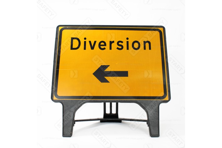 Diversion Left Road Sign - Q-Sign - Clearance