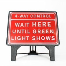 4-Way Control | Wait HERE Until Green Light Shows Sign - Q-Sign - Clearance